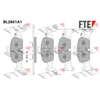 FTE Bremsbelagsatz, Scheibenbremse 9011101 für...