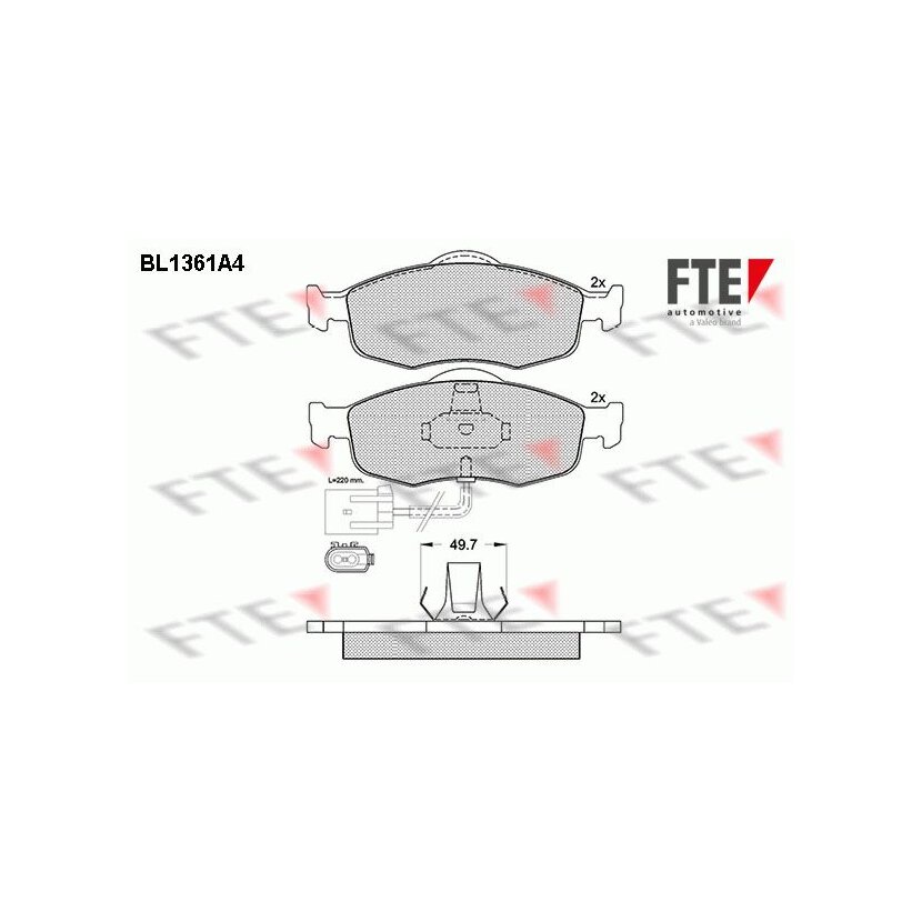 FTE Bremsbelagsatz, Scheibenbremse 9010140 für 1022079
