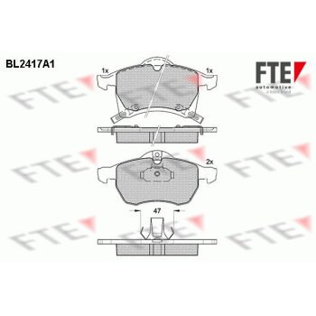 FTE Bremsbelagsatz, Scheibenbremse 9010724 für 1605009