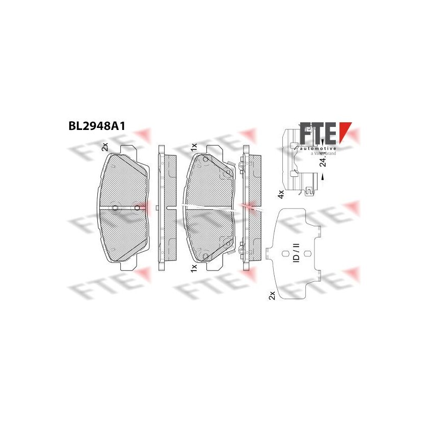 FTE Bremsbelagsatz, Scheibenbremse 9011192 für 58101-G6A00