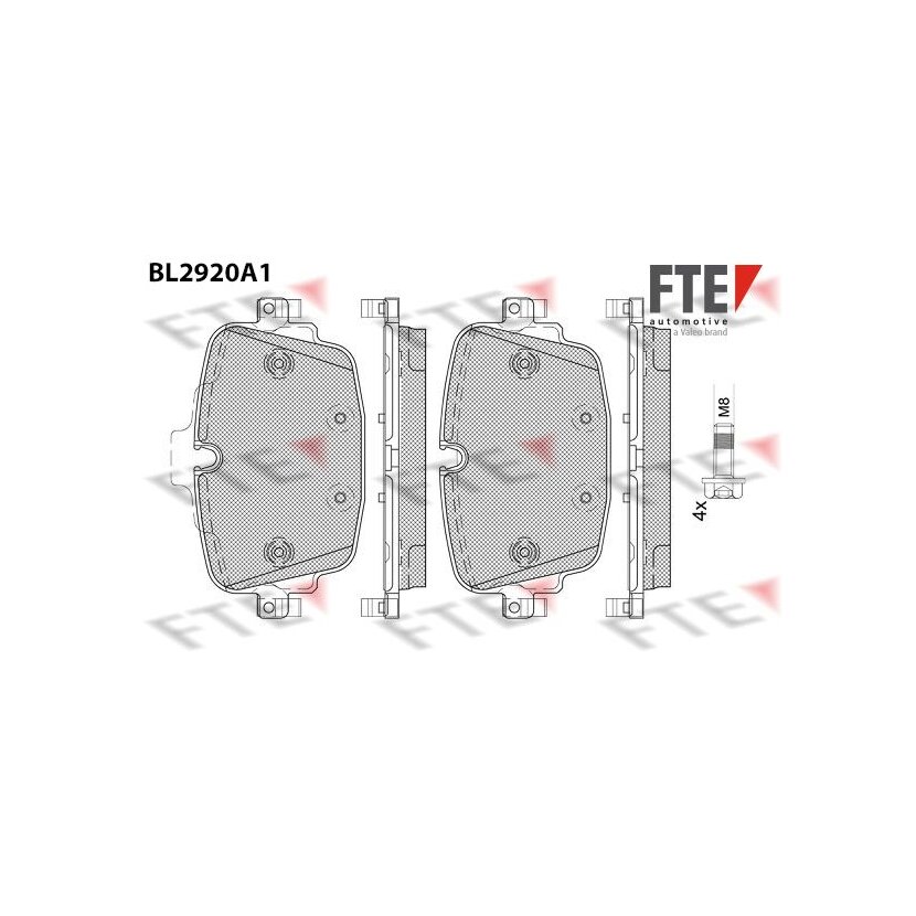 FTE Bremsbelagsatz, Scheibenbremse 9011163 für 4M0698451AA