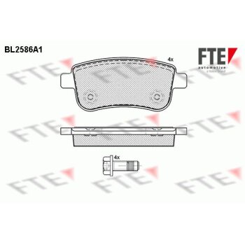 FTE Bremsbelagsatz, Scheibenbremse 9010837 für...