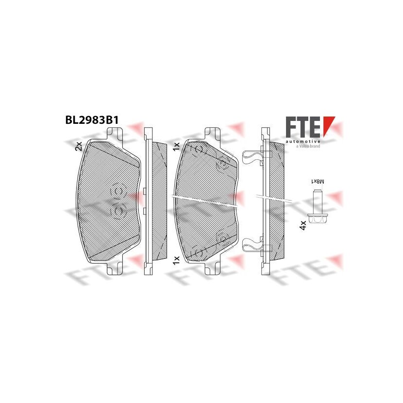 FTE Bremsbelagsatz, Scheibenbremse 9011230 für 77367628