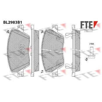 FTE Bremsbelagsatz, Scheibenbremse 9011230 für 77367628