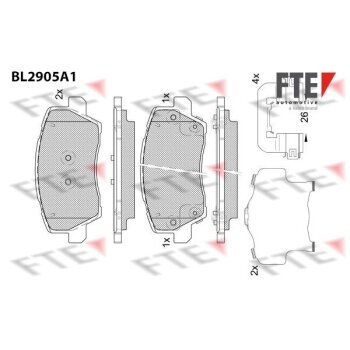 FTE Bremsbelagsatz, Scheibenbremse 9011147 für...
