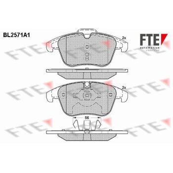 FTE Bremsbelagsatz, Scheibenbremse 9010822 für...