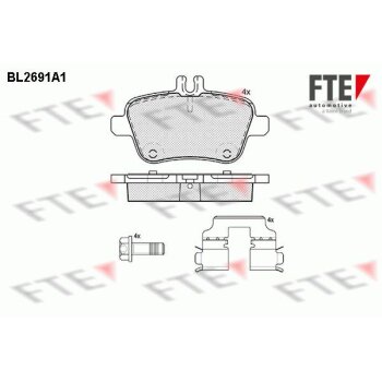 FTE Bremsbelagsatz, Scheibenbremse 9010921 für...