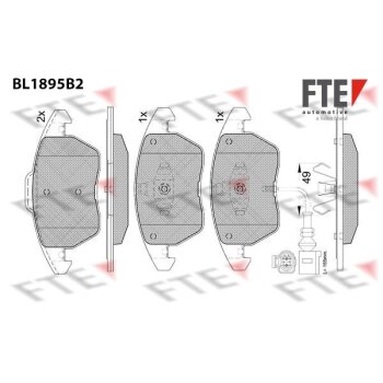 FTE Bremsbelagsatz, Scheibenbremse 9011086 für...