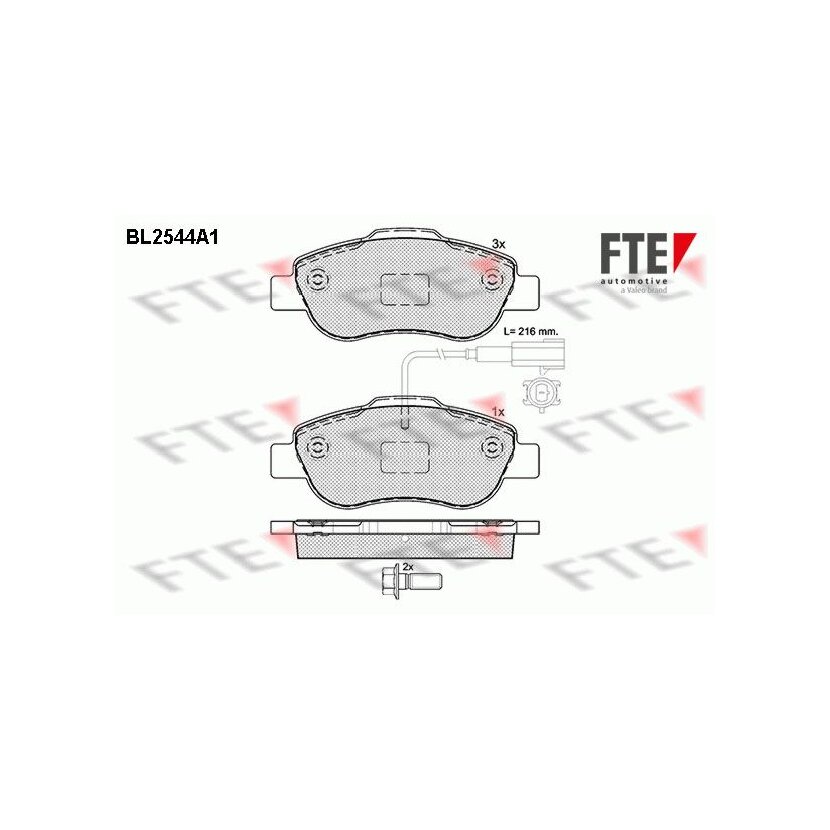 FTE Bremsbelagsatz, Scheibenbremse 9010795 für 71773151