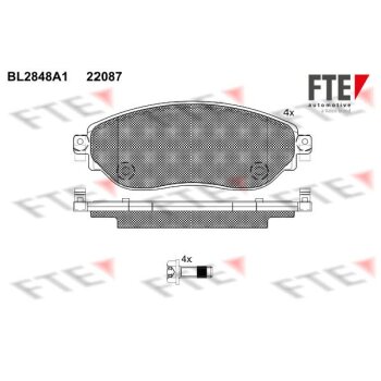 FTE Bremsbelagsatz, Scheibenbremse 9011024 für...