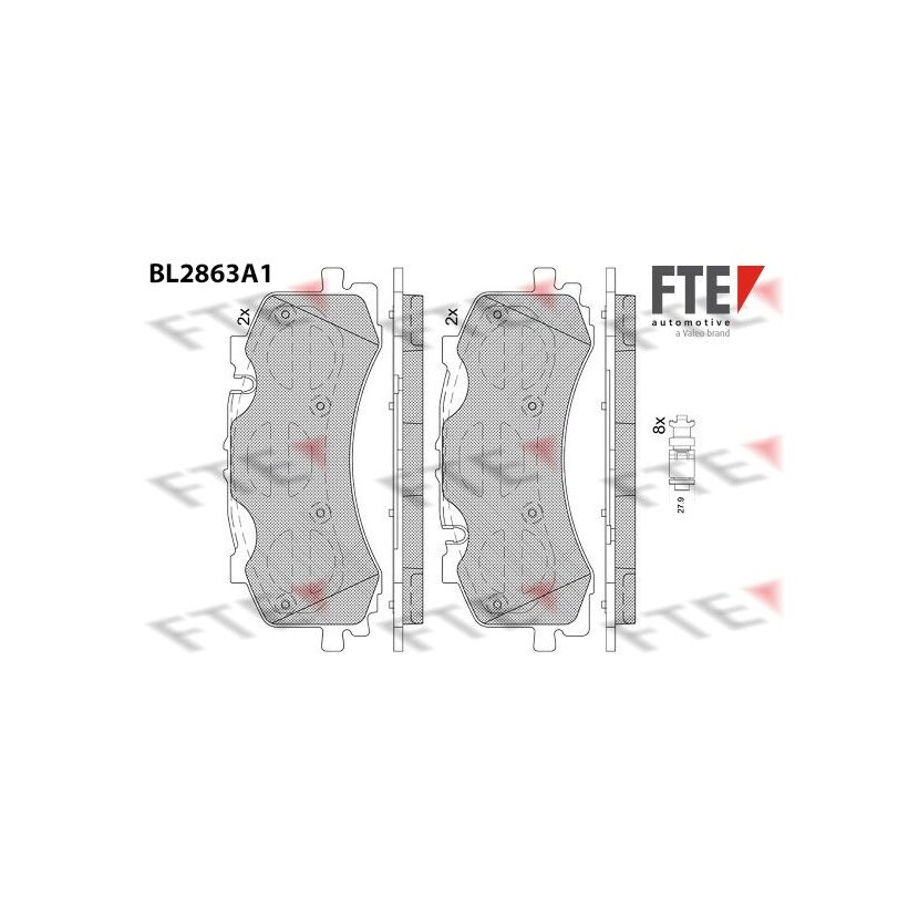 FTE Bremsbelagsatz, Scheibenbremse 9011103 für 4M0698151AH
