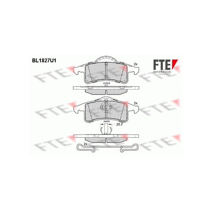 FTE Bremsbelagsatz, Scheibenbremse 9010404 für 05011970AA