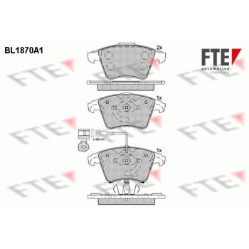FTE Bremsbelagsatz, Scheibenbremse 9010450 für...