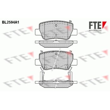 FTE Bremsbelagsatz, Scheibenbremse 9010845 für...