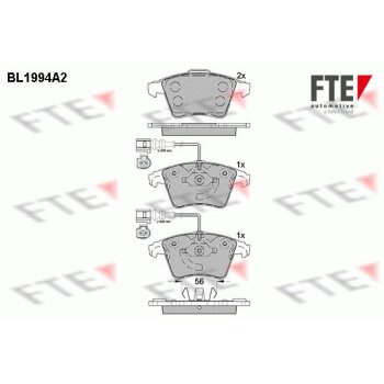 FTE Bremsbelagsatz, Scheibenbremse 9010582 für...