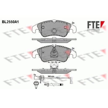 FTE Bremsbelagsatz, Scheibenbremse 9010803 für...