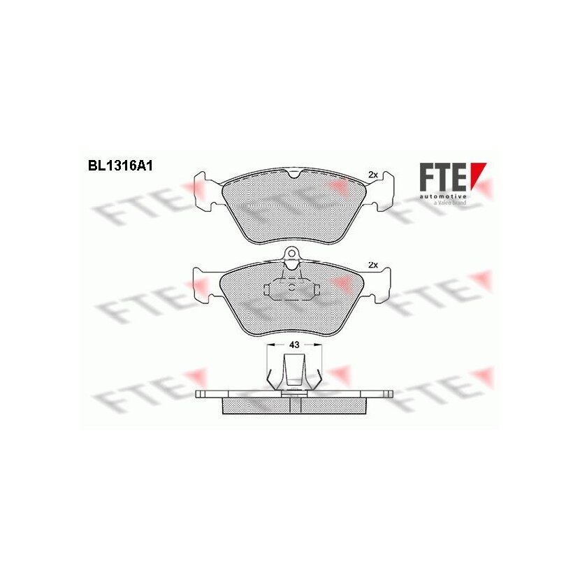 FTE Bremsbelagsatz, Scheibenbremse 9010104 für 1605003