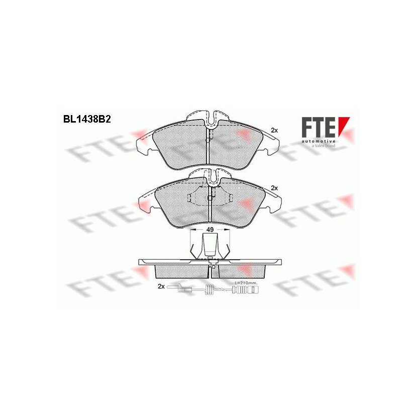 FTE Bremsbelagsatz, Scheibenbremse 9010188 für 05103794AA