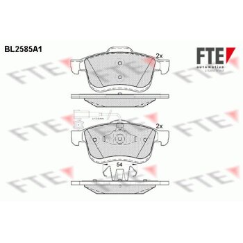 FTE Bremsbelagsatz, Scheibenbremse 9010836 für 77365796