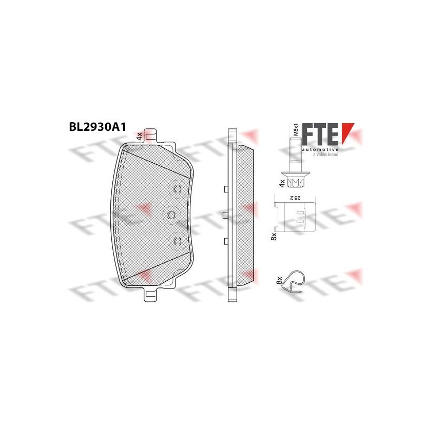 FTE Bremsbelagsatz, Scheibenbremse 9011174 für 0004205803