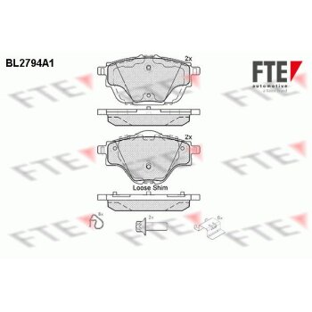 FTE Bremsbelagsatz, Scheibenbremse 9010987 für...