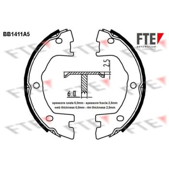 FTE Bremsbackensatz, Feststellbremse 9100144 für...