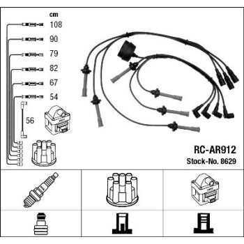 NGK Zündleitungssatz 8629 für 60513073