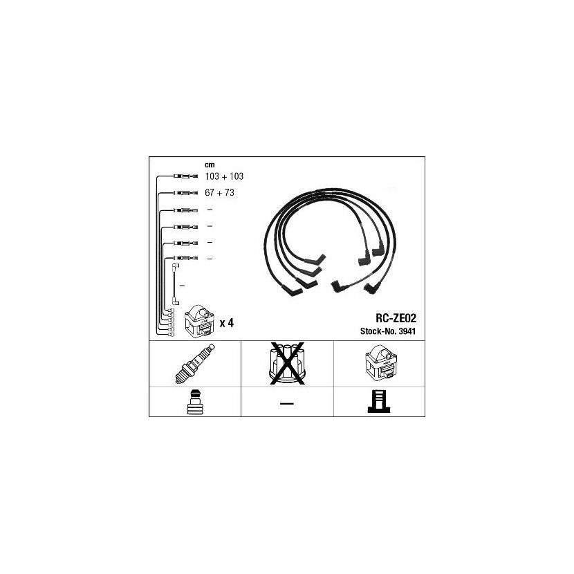 NGK Zündleitungssatz 3941 für 0000-18-100A