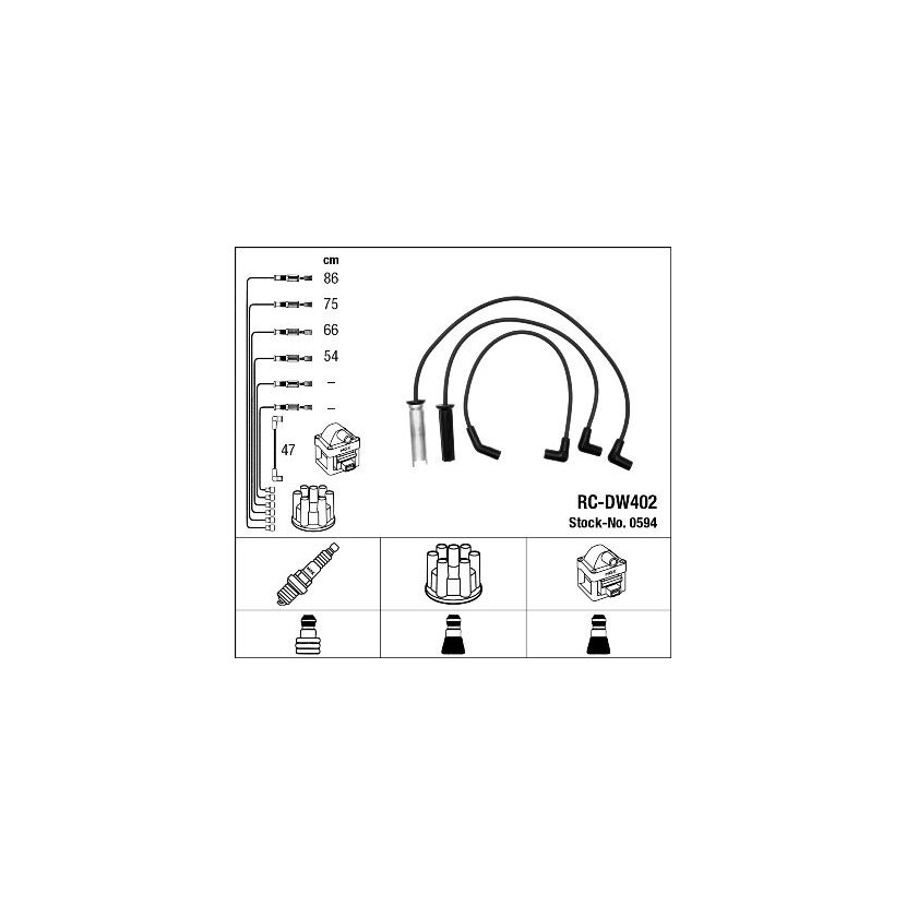 NGK Zündleitungssatz 0594 für 12 087 927