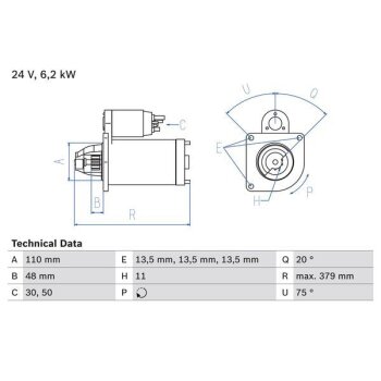 BOSCH Starter 0 986 018 780 - 0986018780 passend für...