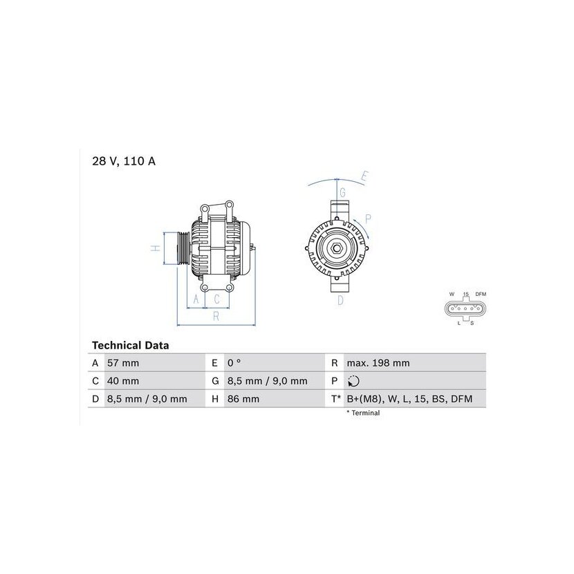 BOSCH Generator 0 986 049 780 - 0986049780 passend für 1649066