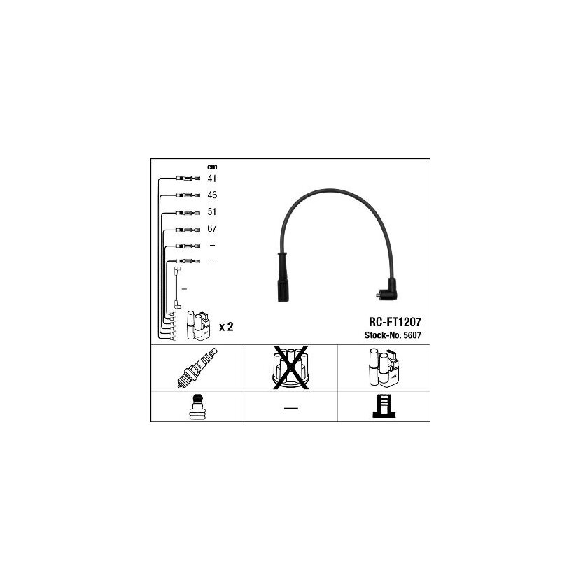 NGK Zündleitungssatz 5607 für 46 42 74 97