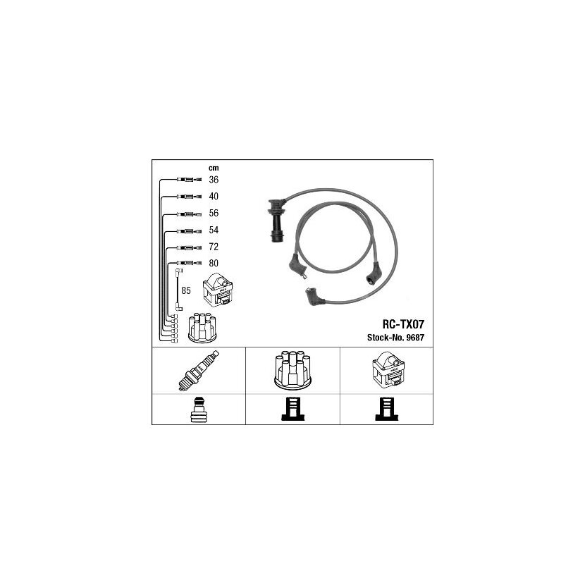 NGK Zündleitungssatz 9687 für 90919-21384
