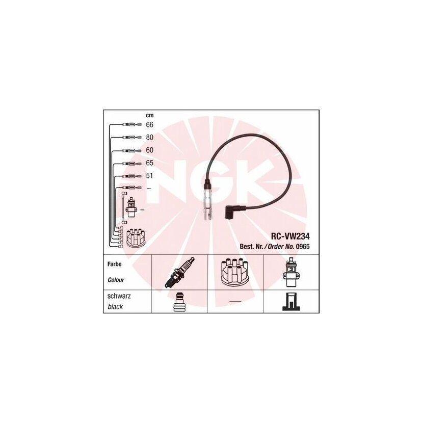 NGK Zündleitungssatz 0965 für 071 905 409 D