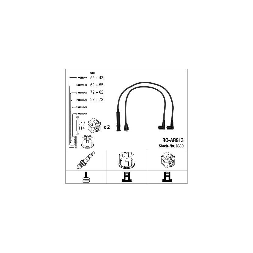 NGK Zündleitungssatz 8630 für 60513445