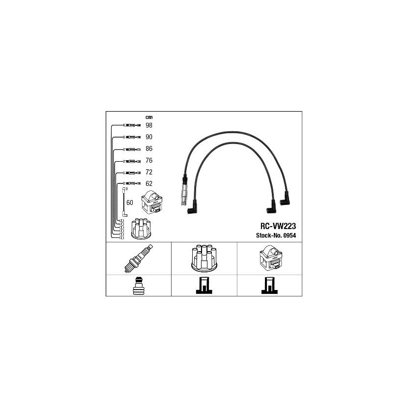NGK Zündleitungssatz 0954 für 021 905 409
