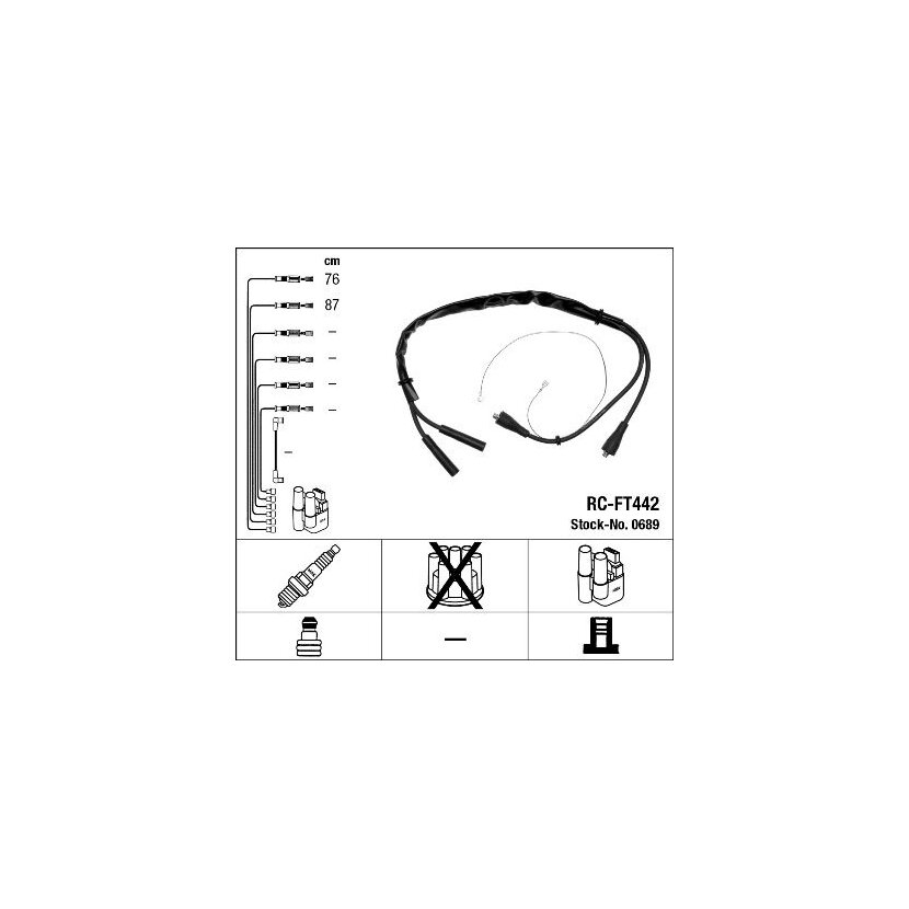 NGK Zündleitungssatz 0689 für 75 40 53 0
