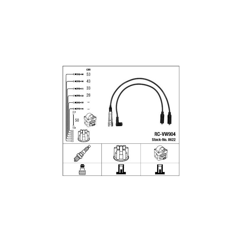 NGK Zündleitungssatz 8622 für N 100 502 02