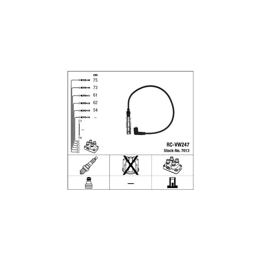 NGK Zündleitungssatz 7013 für 071 905 409 C