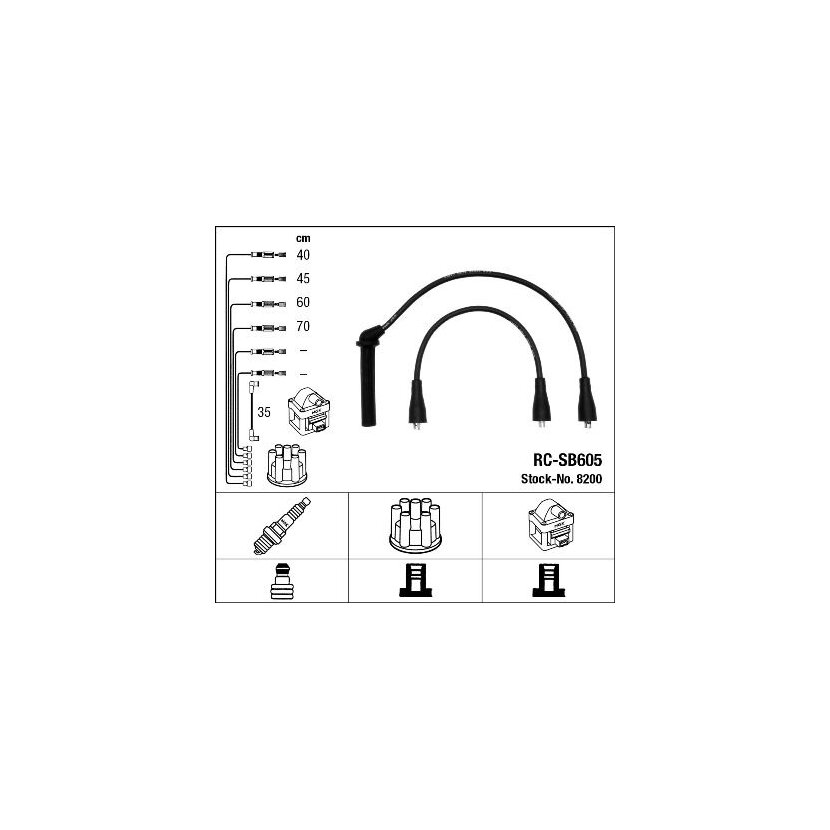 NGK Zündleitungssatz 8200 für 88 17 314