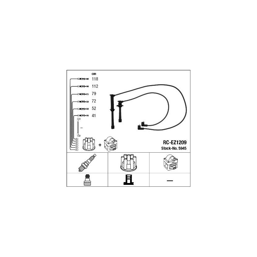 NGK Zündleitungssatz 5945 für 8B6P-18-140T