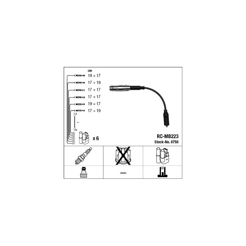 NGK Zündleitungssatz 0758 für 112 150 01 18