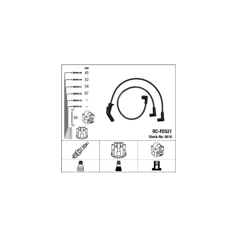 NGK Zündleitungssatz 0616 für 1063609