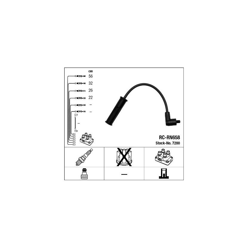 NGK Zündleitungssatz 7200 für 77 00 273 826