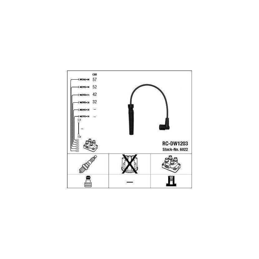 NGK Zündleitungssatz 6022 für 96 450 249