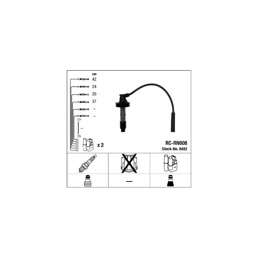 NGK Zündleitungssatz 8492 für 7431275284
