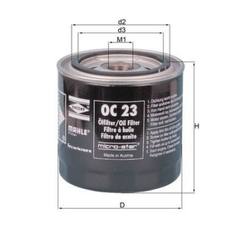 KNECHT Ölfilter OC 23 - OC23 für J1560125010