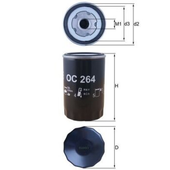 KNECHT Ölfilter OC 264 - OC264 für 034115561A