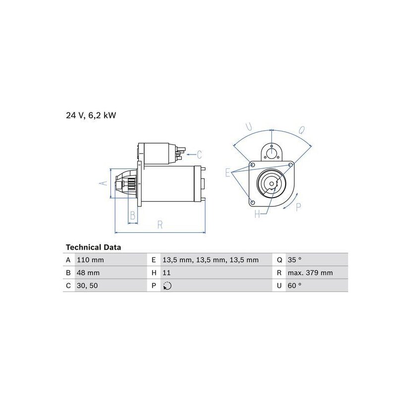 BOSCH Starter 0 986 021 200 - 0986021200 passend für 1284775