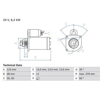 BOSCH Starter 0 986 021 200 - 0986021200 passend für...